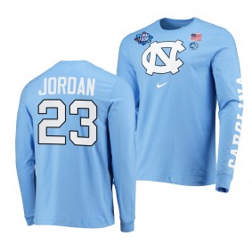 2022 March Madness Final Four North Carolina Tar Heels Michael Jordan Long Sleeve T-Shirt - Blue